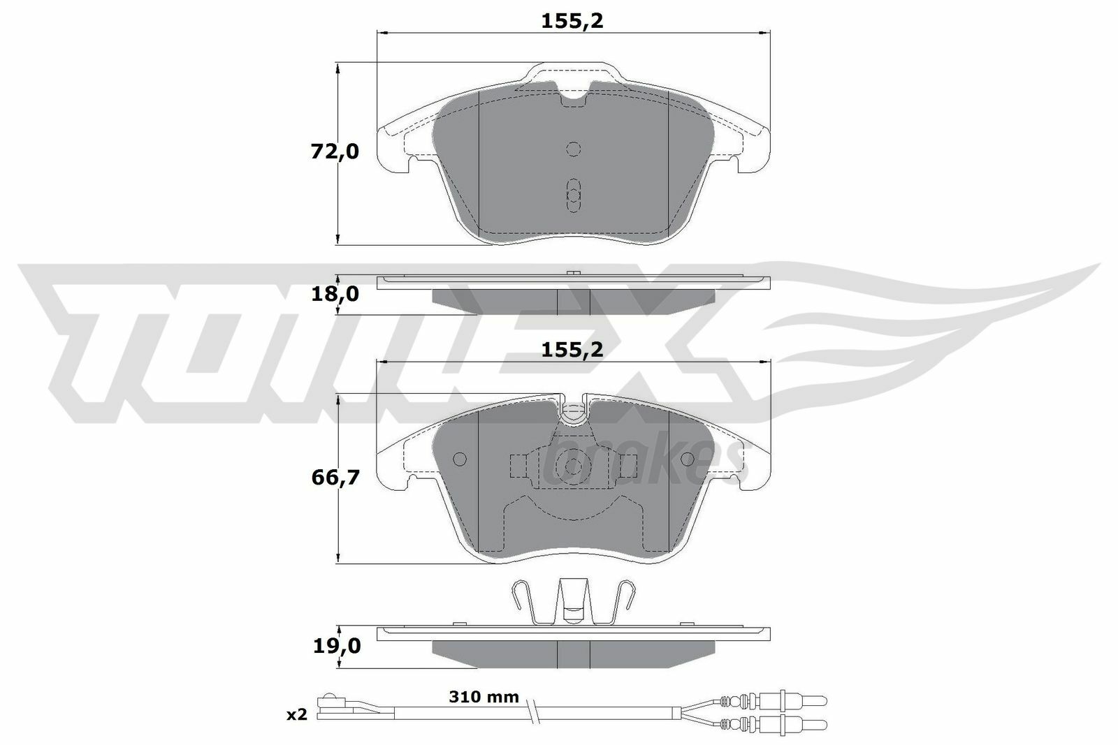 Sada brzdových platničiek kotúčovej brzdy TOMEX Brakes